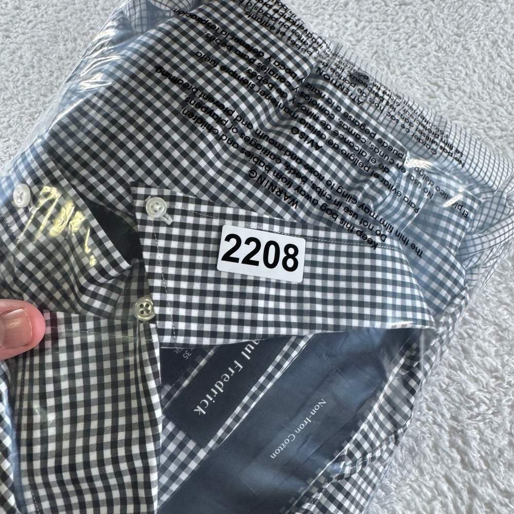 3 Lot Paul Frederick Mens Non Iron 2 Ply Cotton Pinpoint Dress Shirt XXL 17.5-35 - Picture 11 of 11